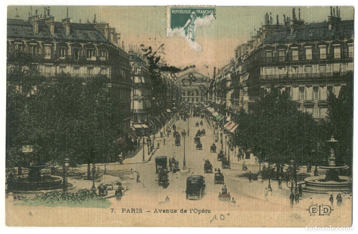Postales: Avenue de l'Op&eacute;ra (PARIS)_Deley ELD. 7 / Teatros Francia