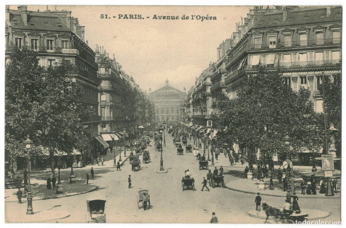 Postales: Avenue de l'Op&eacute;ra (PARIS)_Sin datos. 51 / Teatros Francia