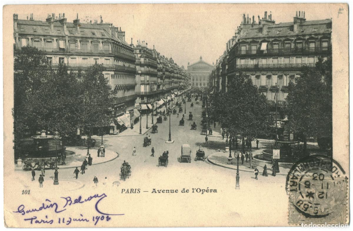Postales: Avenue de l'Op&eacute;ra (PARIS)_Sin datos. 101 / Teatros Francia