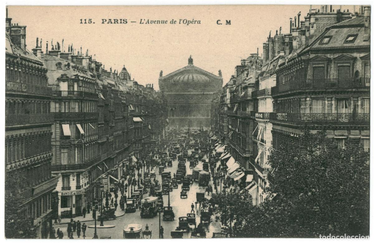 Postales: Avenue de l'Op&eacute;ra (PARIS)_CM. 115 / Teatros Francia