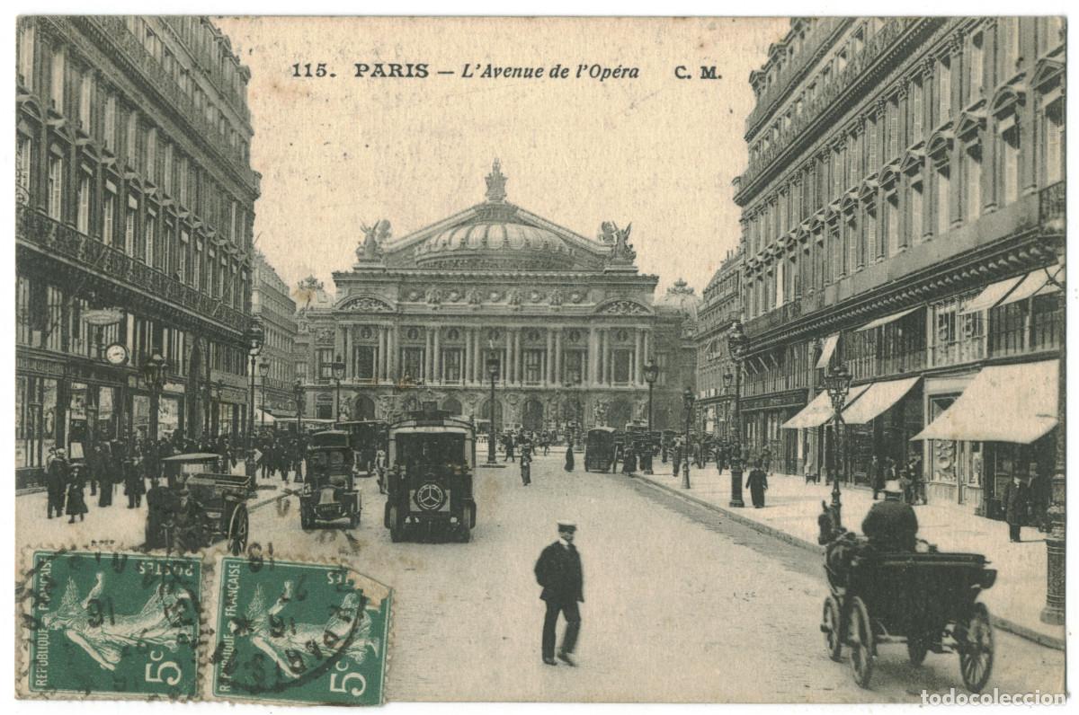 Postales: Avenue de l'Op&eacute;ra (PARIS)_CM. 115 / Teatros Francia