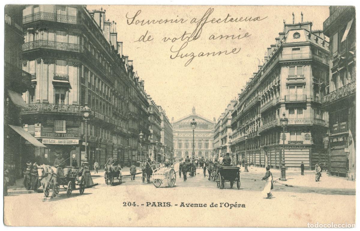 Postales: Avenue de l'Op&eacute;ra (PARIS)_Sin datos. 204 / Teatros Francia