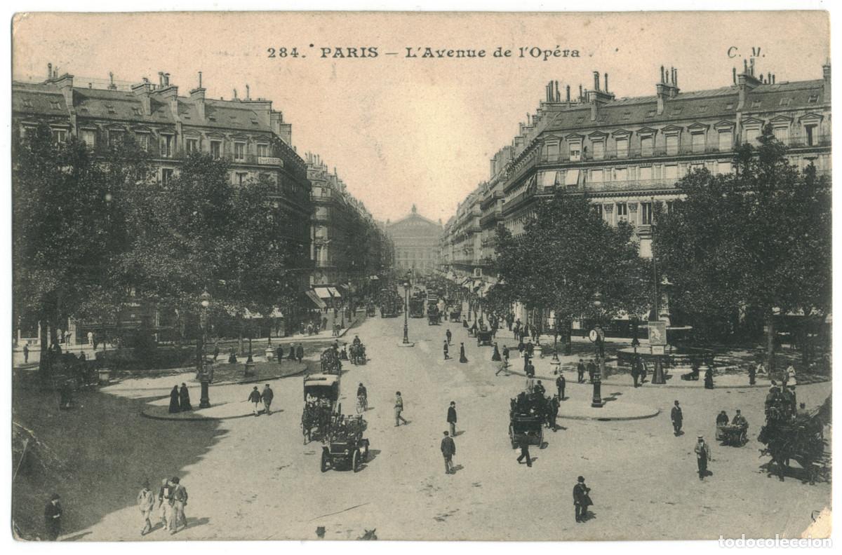 Postales: Avenue de l'Op&eacute;ra (PARIS)_CM. 284 / Teatros Francia