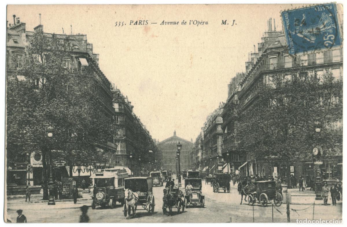 Postales: Avenue de l'Op&eacute;ra (PARIS)_Guionie & M.J. 535 / Teatros Francia