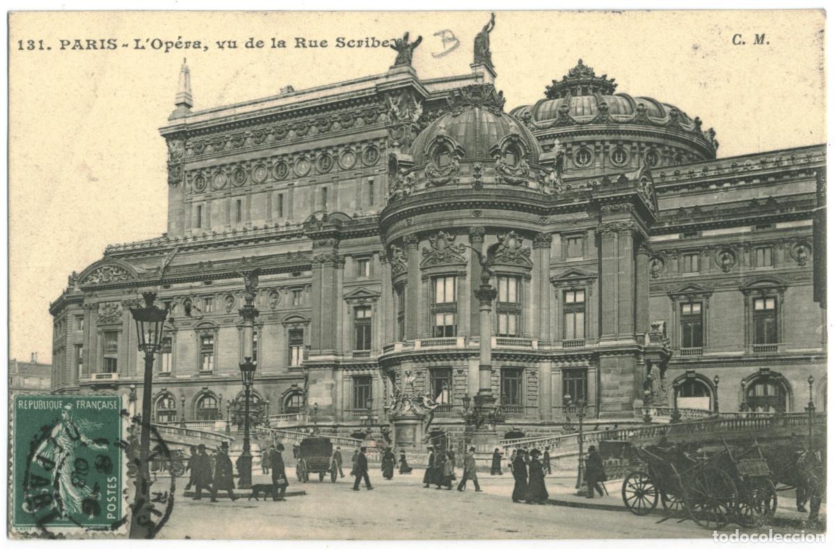 Postales: Op&eacute;ra, vu de la Rue Scribe_C.M. 131 / Teatros Francia