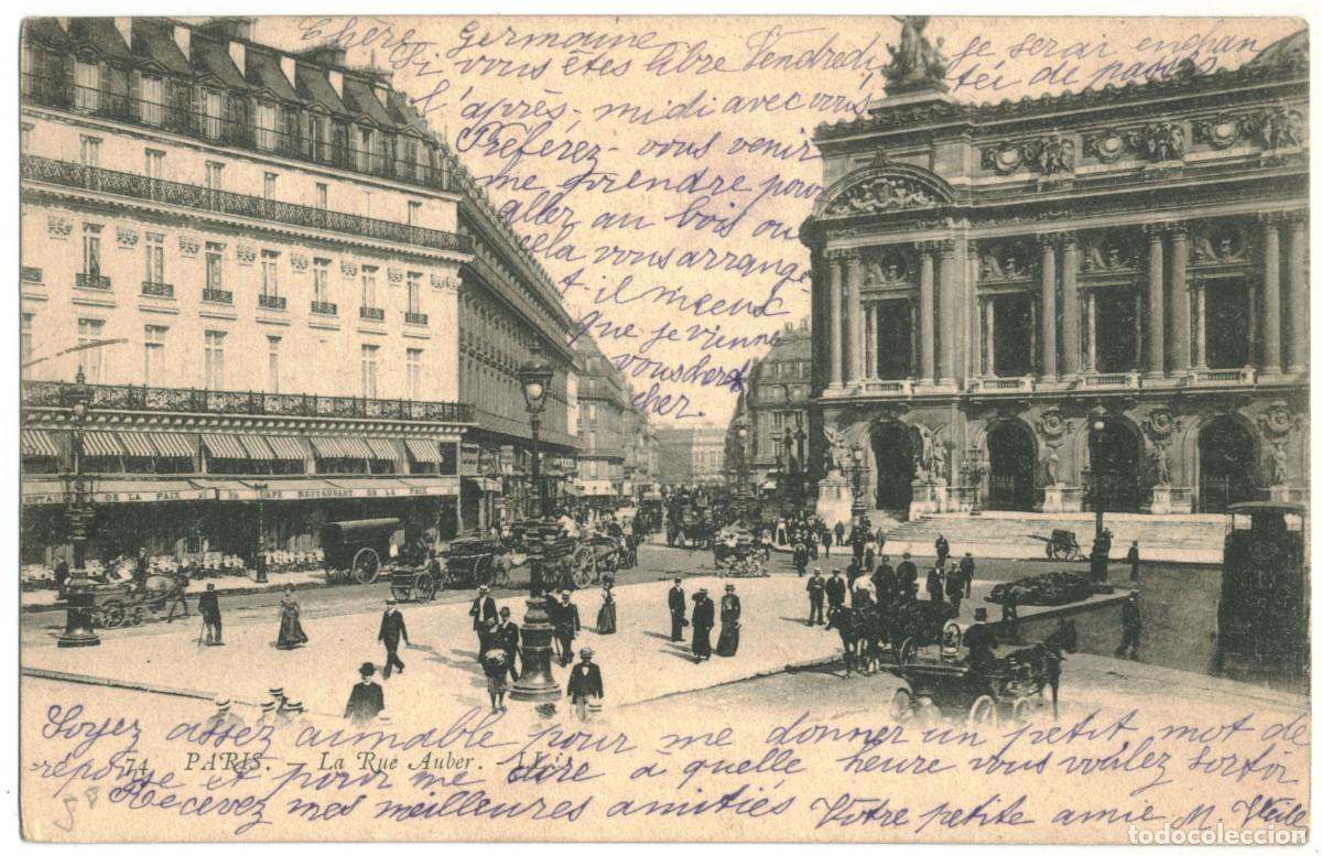 Postales: Rue Auber_L&eacute;vy. 74 / Teatros Francia