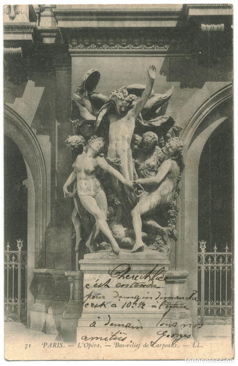 Postales: Op&eacute;ra, Bas-relief de Carpeaux (PARIS)_L&eacute;vy. 71 / Teatros Francia