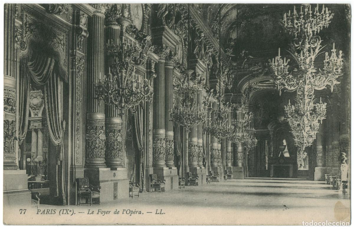 Postales: Op&eacute;ra, Foyer_L&eacute;vy. 77 / Teatros Francia