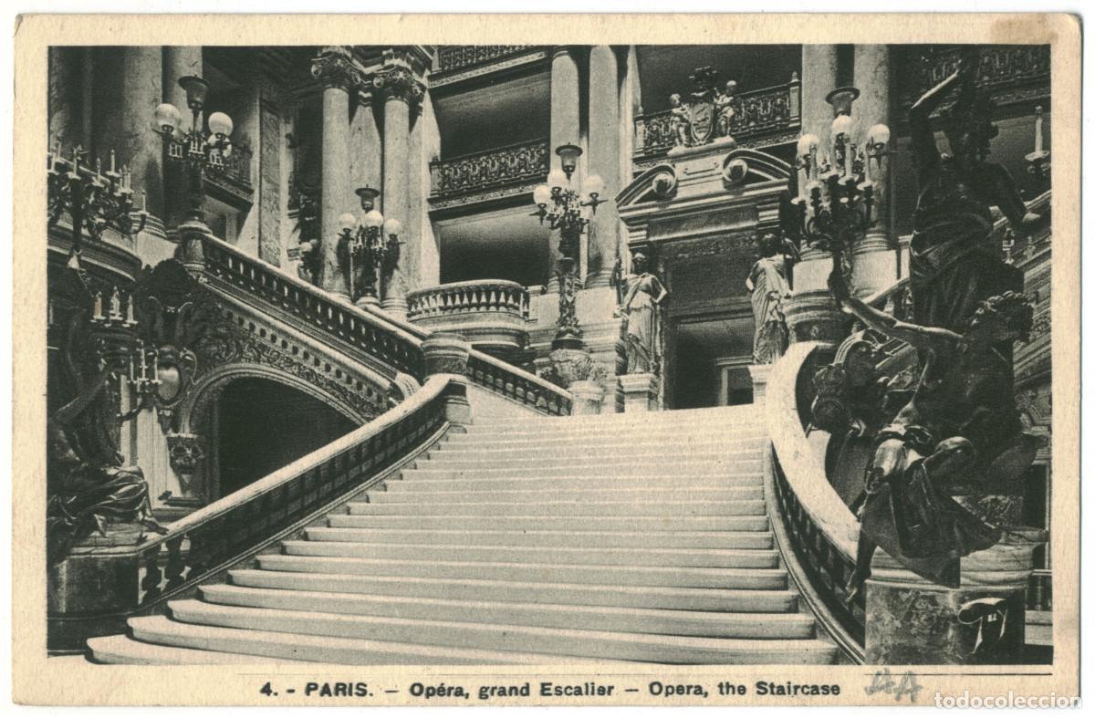 Postales: Op&eacute;ra, Grand Escalier (PARIS)_A.Leconte. 4 / Teatros Francia