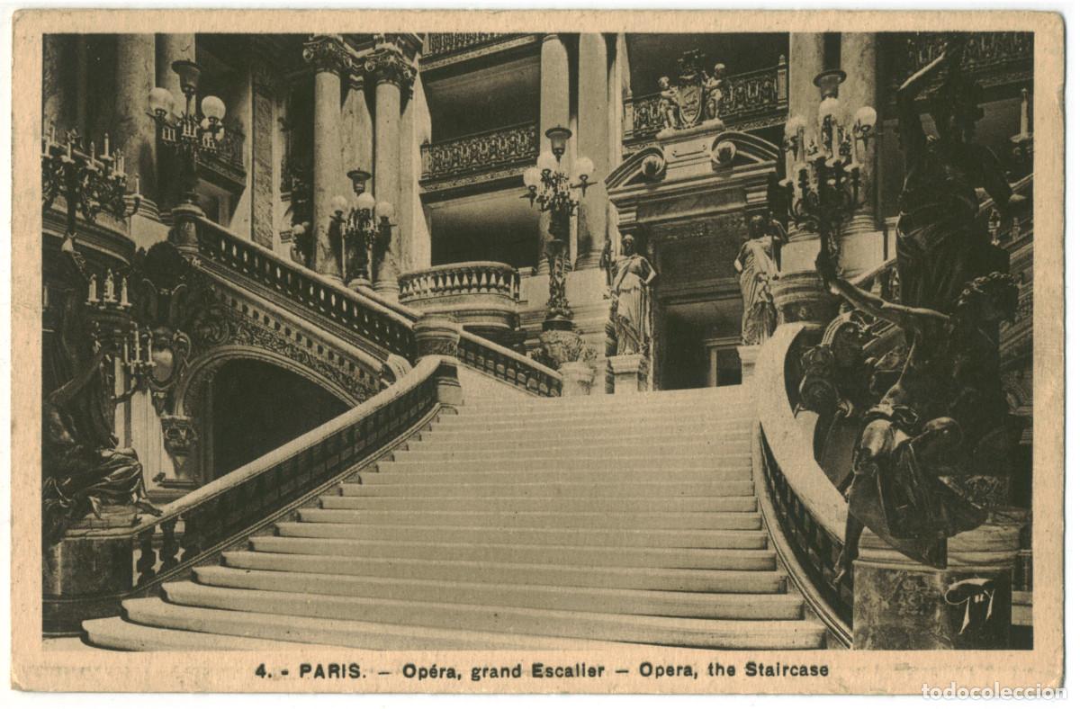 Postales: Op&eacute;ra, Grand Escalier (PARIS)_A.Leconte. 4 / Teatros Francia