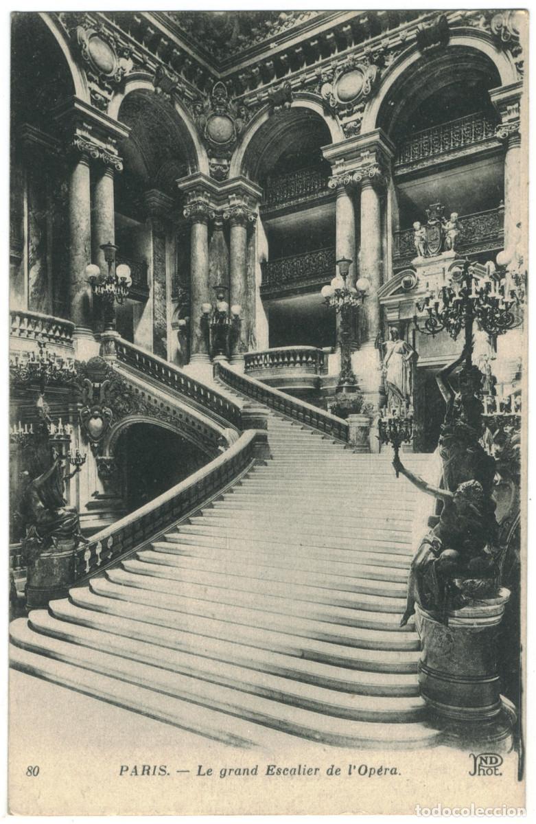 Postales: Op&eacute;ra, Escalier (PARIS)_Neurdein. 80 / Teatros Francia