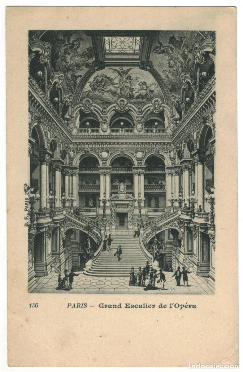 Postales: Op&eacute;ra, Grand Escalier (PARIS)_Sin datos. 136 / Teatros Francia
