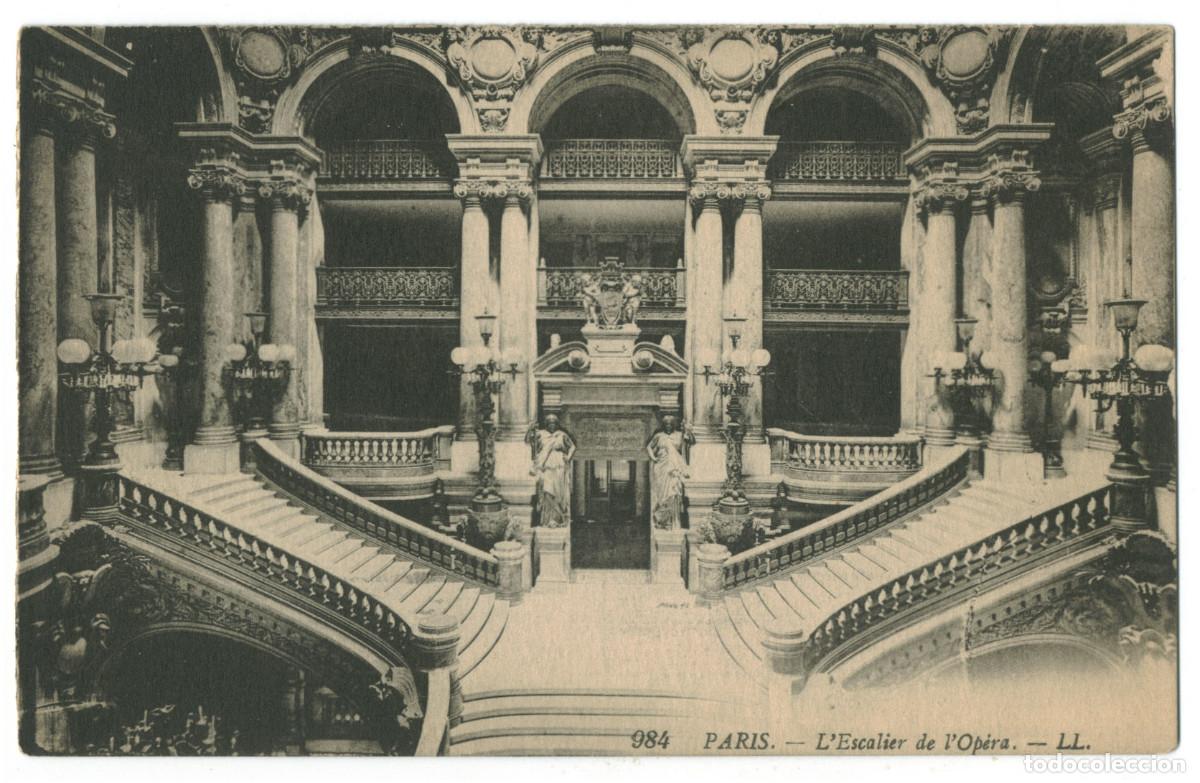 Postales: PARIS_Op&eacute;ra Escalier_L&eacute;vy et Fils 984 / Teatros Francia