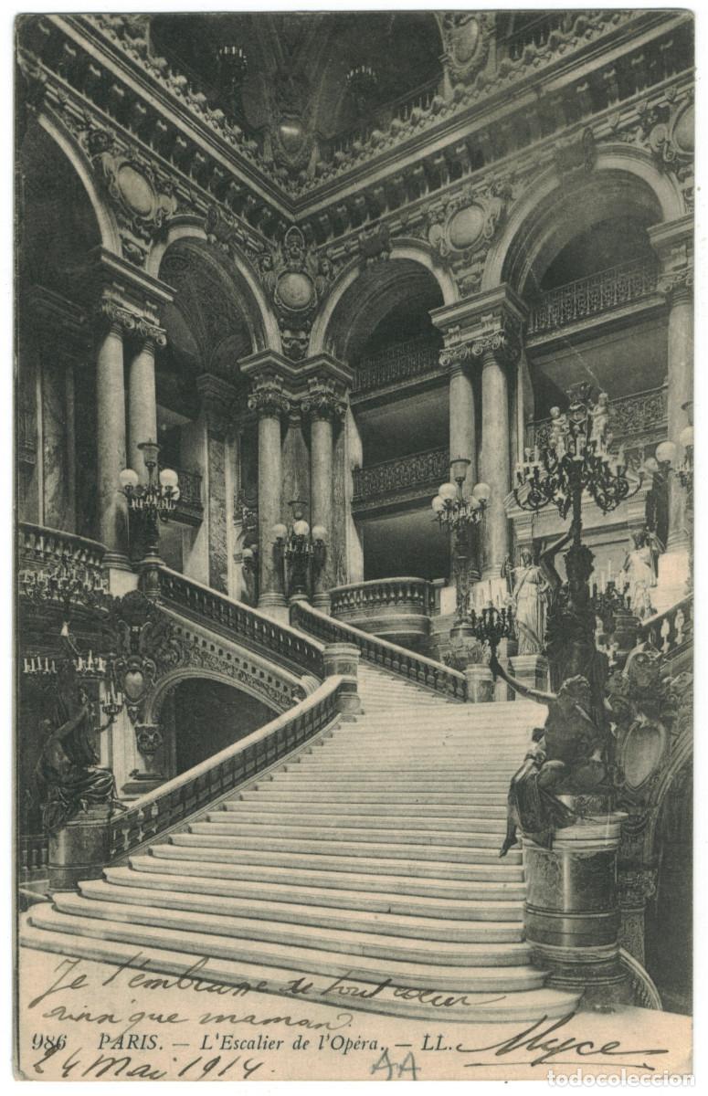 Postales: Op&eacute;ra, Escalier (PARIS)_L&eacute;vy. 986 / Teatros Francia