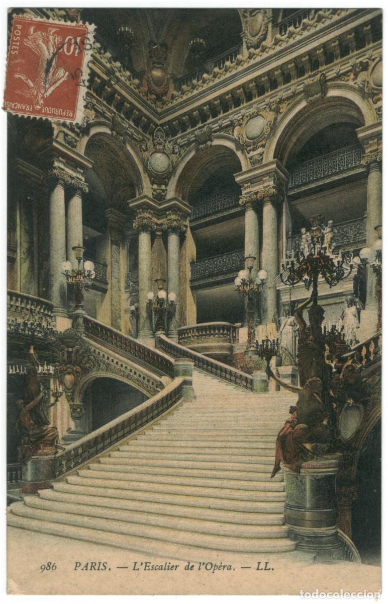 Postales: Op&eacute;ra, Escalier (PARIS)_L&eacute;vy. 986 / Teatros Francia