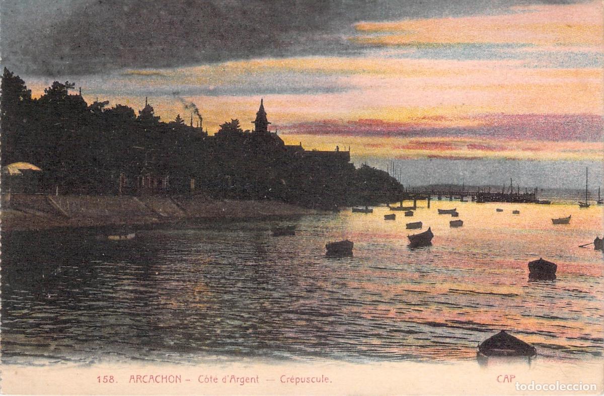Postales: Postal de Arcachon Francia - Atardecer en la Costa de Plata