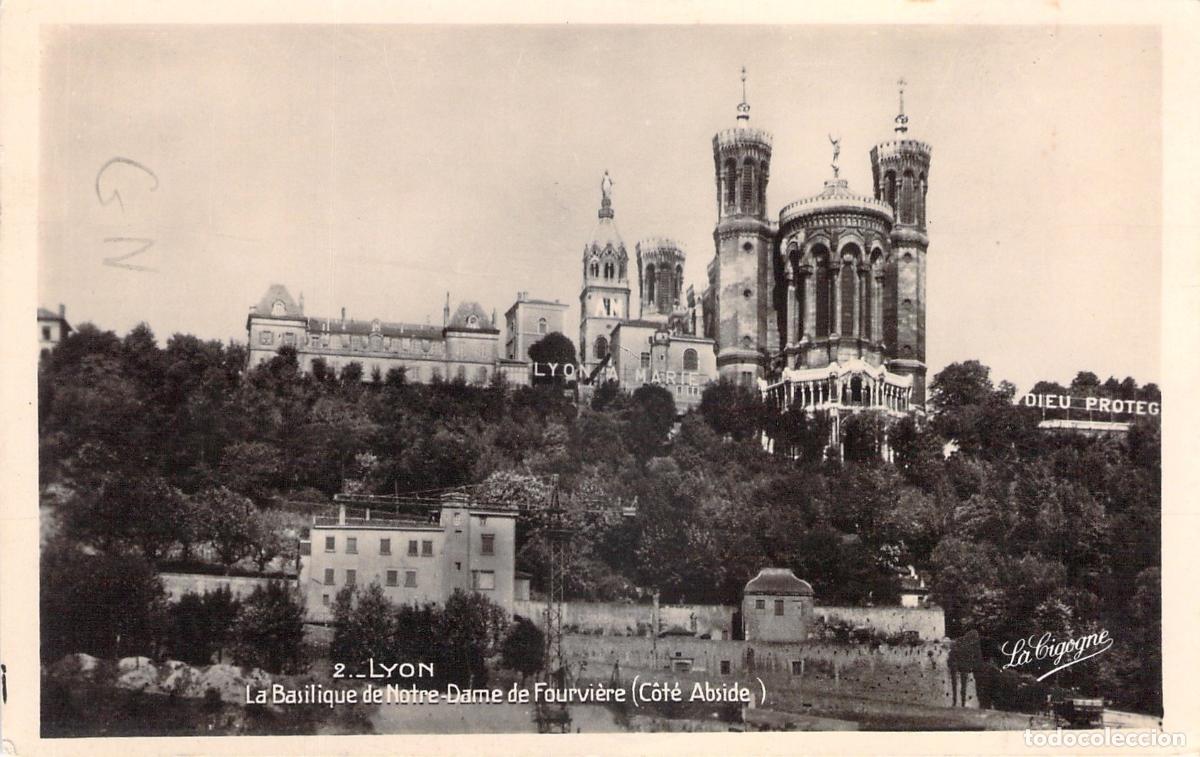 Postales: Postal de la Bas&iacute;lica de Notre-Dame de Fourvi&egrave;re en Lyon, Francia