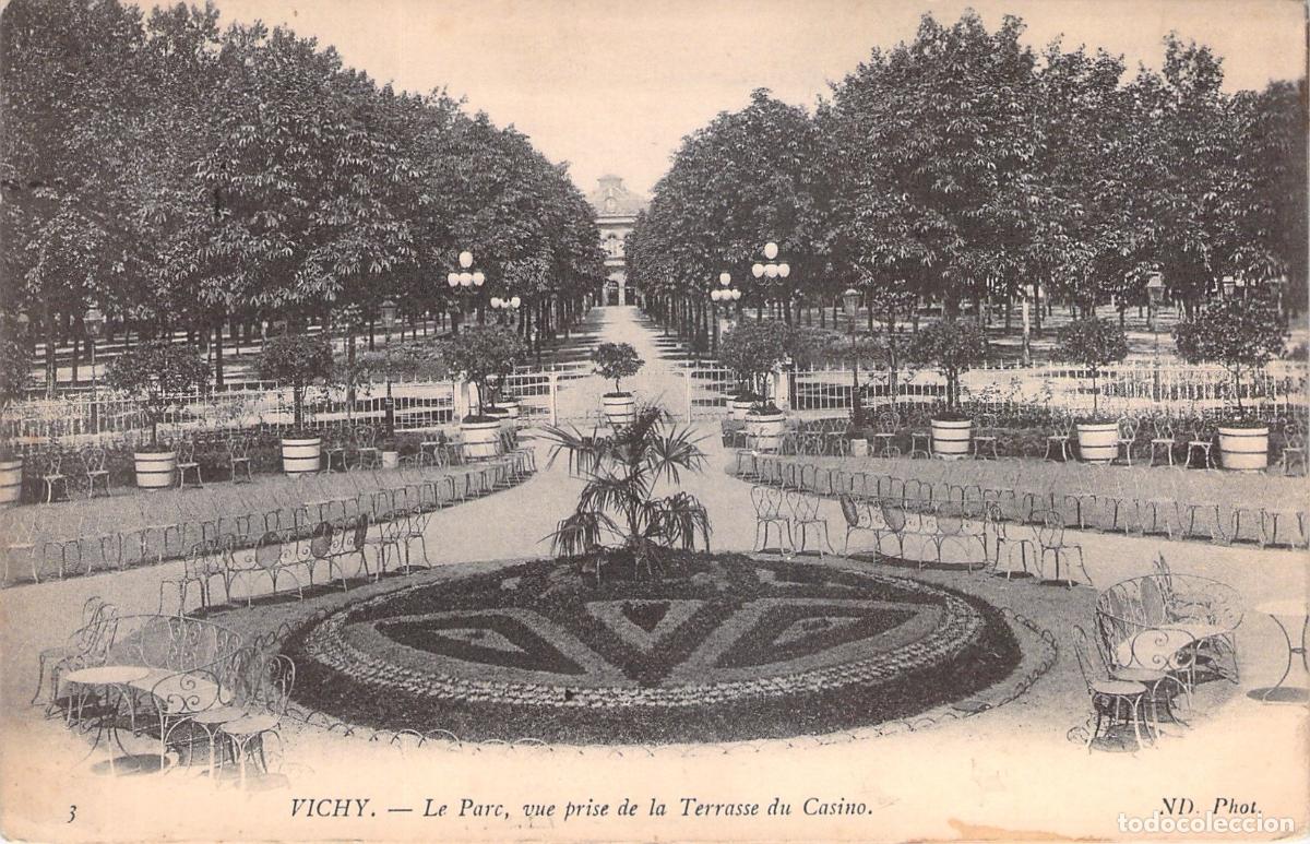 Postales: Postal de Vichy, El Parque desde la Terraza del Casino