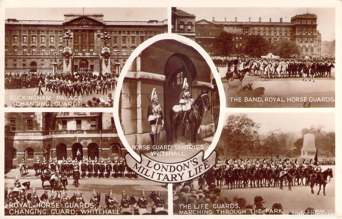 Cartes Postales: Postal Multivista de la Vida Militar en Londres, Guardia Real