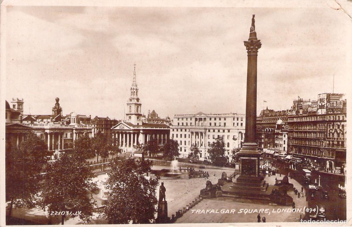 Postales: Postal de Trafalgar Square y Columna de Nelson en Londres
