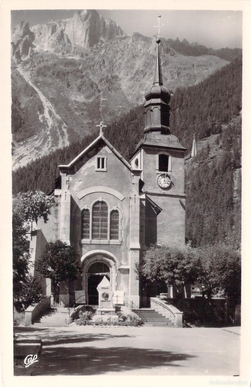 Postales: Postal Chamonix-Mont-Blanc Iglesia y el Br&eacute;vent Francia