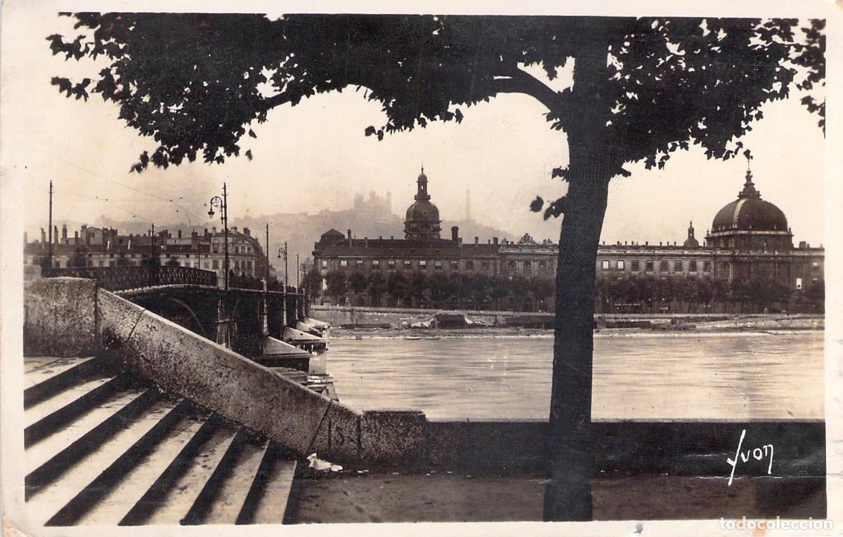 Postales: Postal de Lyon con Pont de la Guilloti&egrave;re y H&ocirc;tel-Dieu