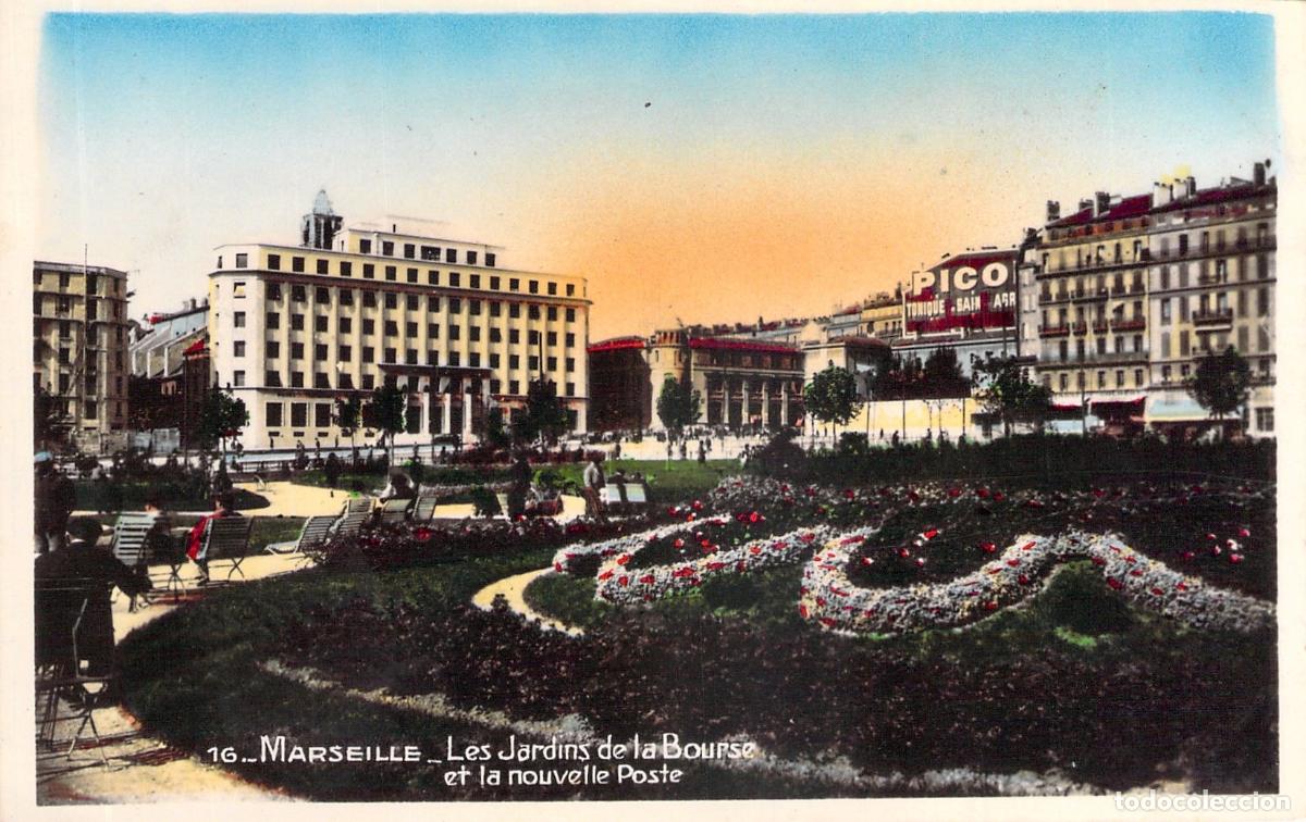 Postales: Postal Marsella Jardines de la Bolsa y Nueva Oficina de Correos