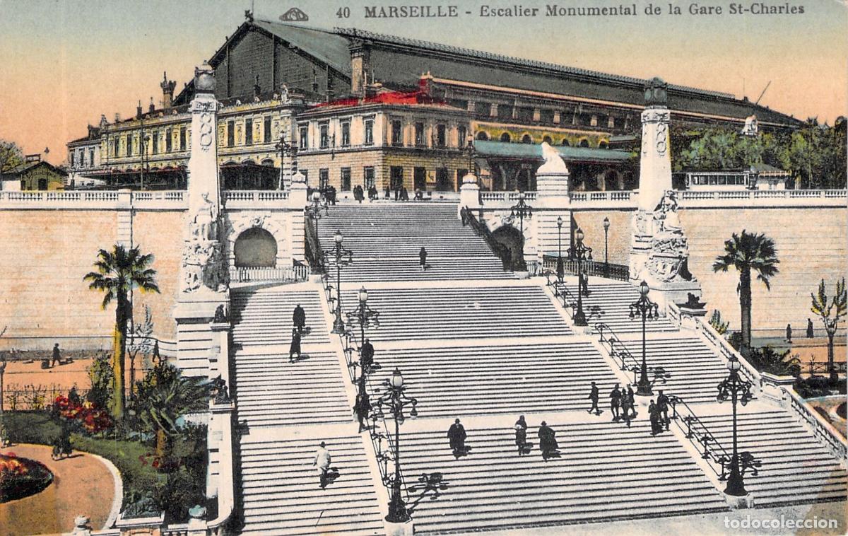 Postales: Postal Escalier Monumental de la Gare St-Charles Marsella