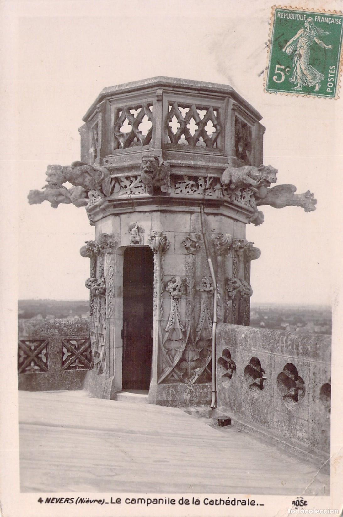 Postales: Postal de la Catedral de Nevers, El Campanario, Francia