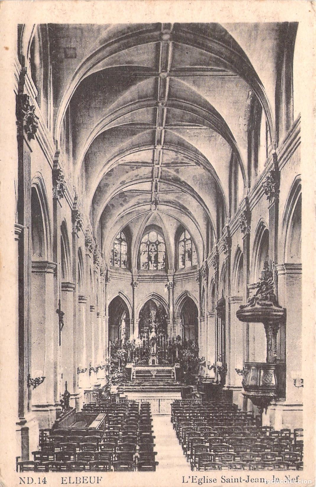 Postales: Postal de la Nave de la Iglesia de Saint-Jean en Elbeuf