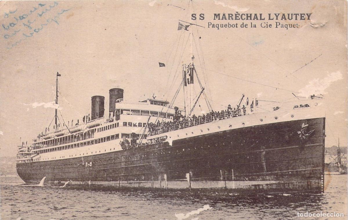 Postcards: Postal del Transatl&aacute;ntico SS Mar&eacute;chal Lyautey Compagnie Paquet