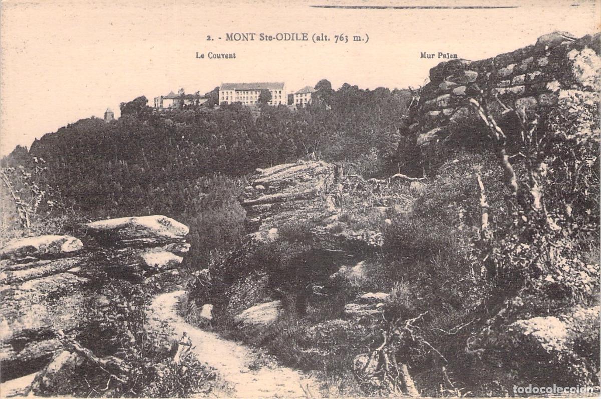 Postales: Postal de Mont Ste-Odile, el Convento y el Muro Pagano, Alsacia