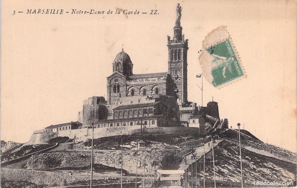 Postales: Postal de la Bas&iacute;lica de Notre-Dame de la Garde en Marsella