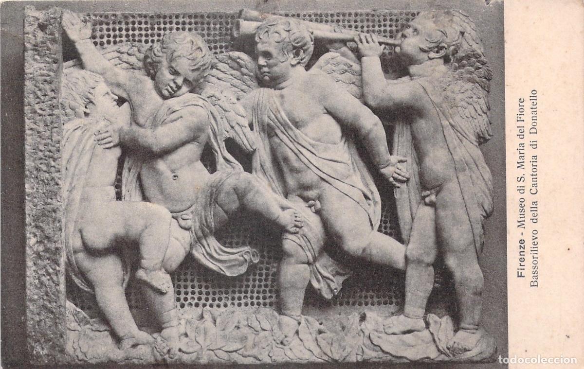 Postales: Postal del Bajorrelieve de la Cantoria de Donatello, Florencia