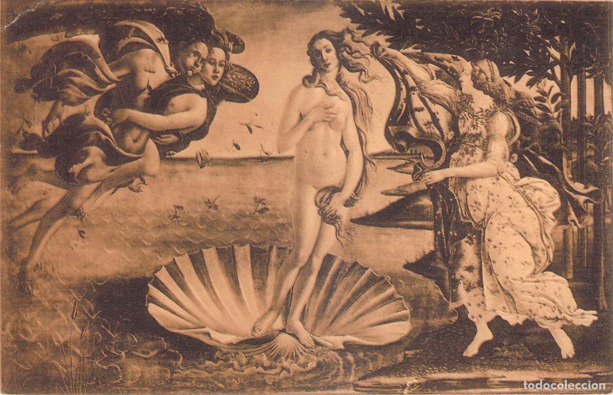 Postales: Postal El Nacimiento de Venus de Sandro Botticelli Galer&iacute;a Uffizi Florencia