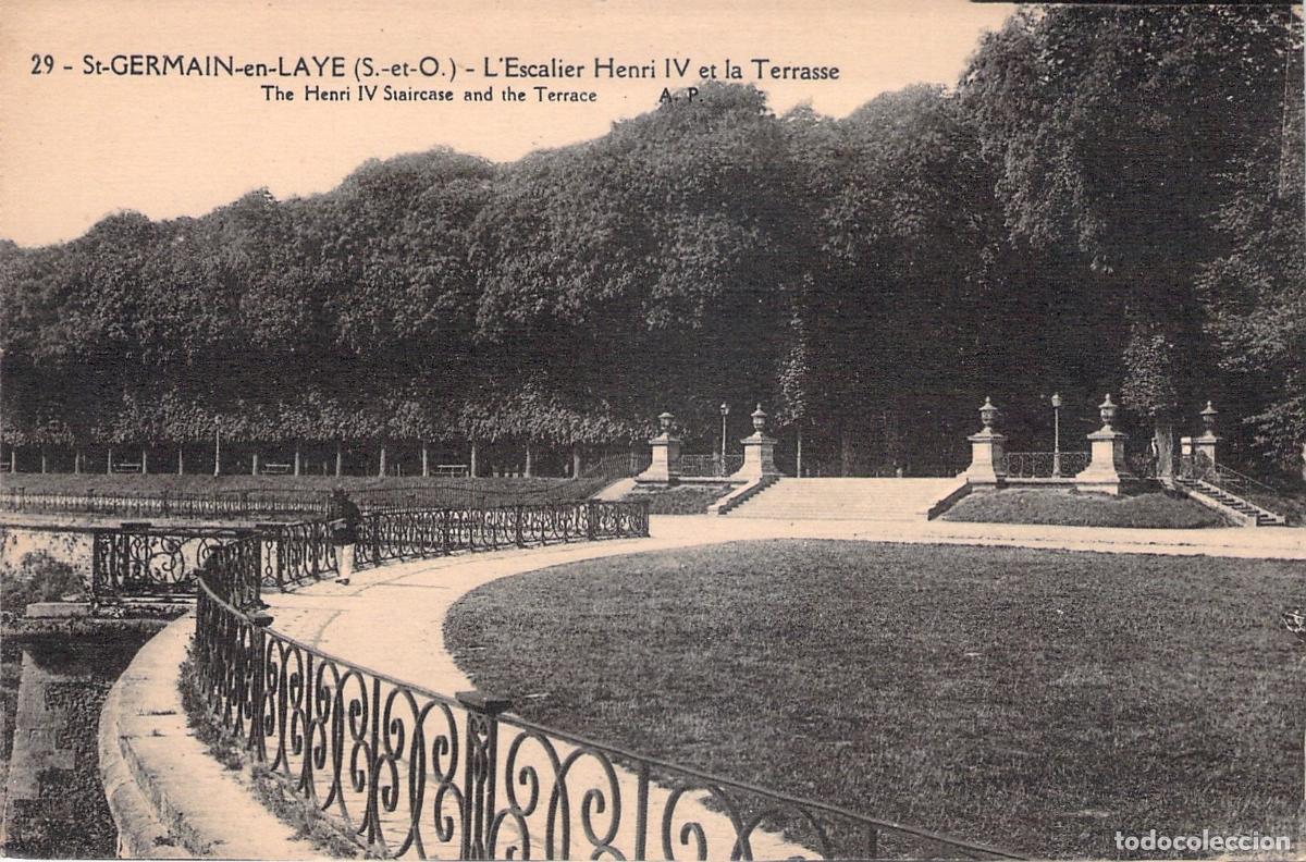 Postales: Postal de Saint-Germain-en-Laye: Escalera de Enrique IV y la Terraza