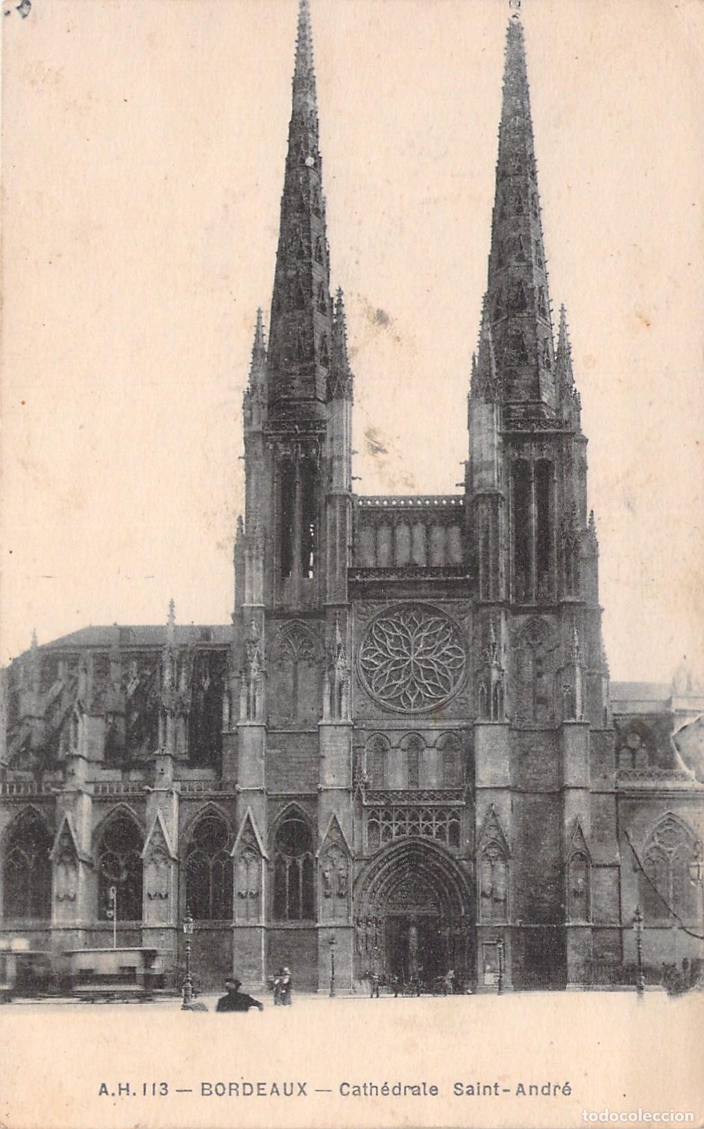 Postales: Postal de la Catedral de San Andr&eacute;s en Burdeos Francia