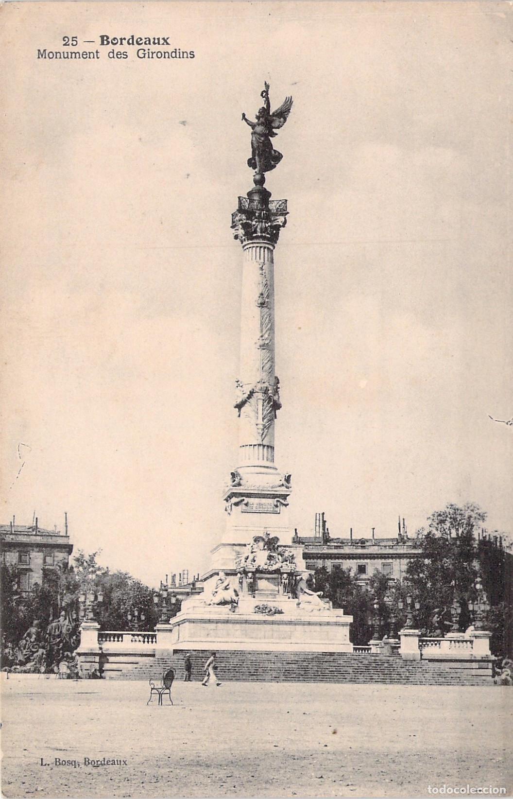 Postales: Tarjeta Postal Monumento de los Girondinos en Bordeos Francia