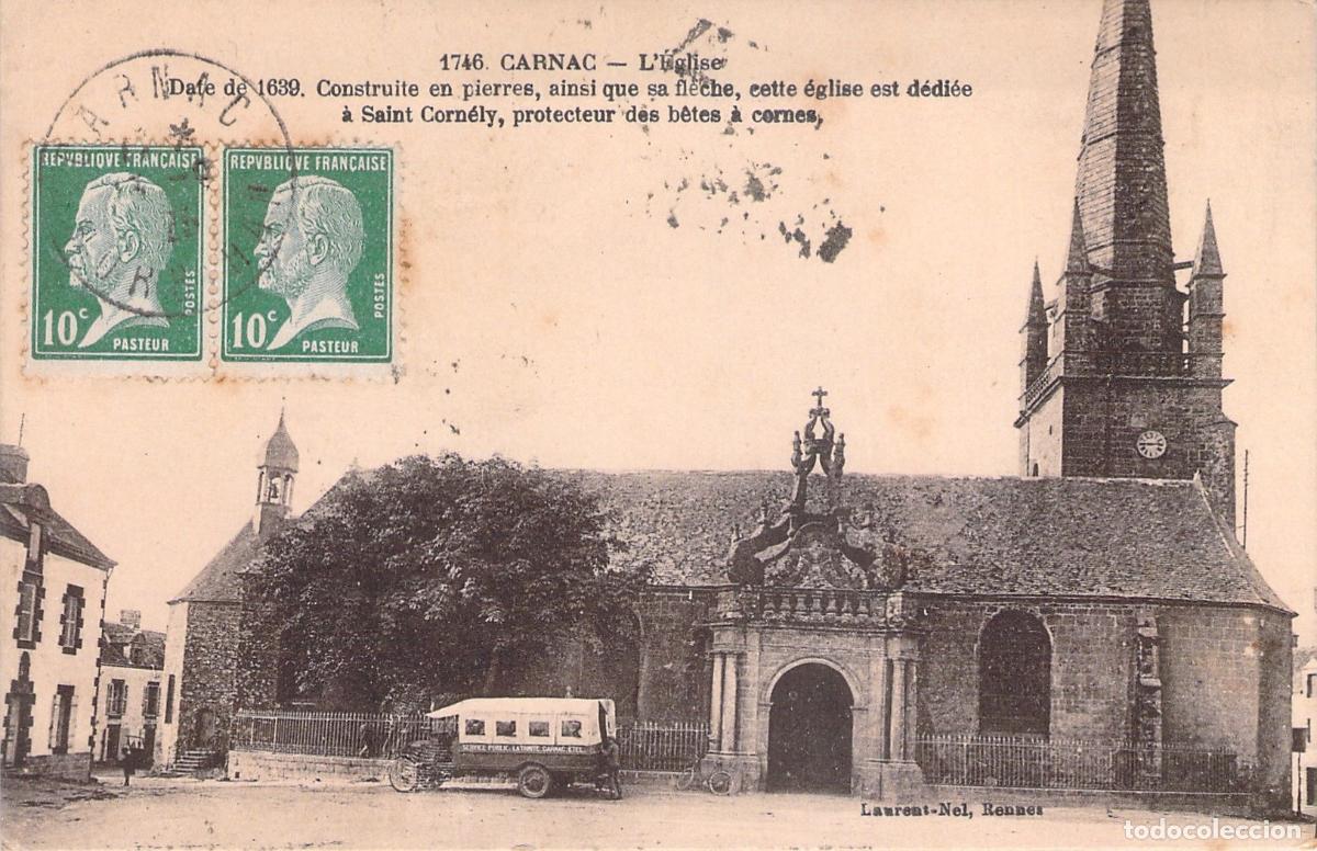 Postales: Tarjeta Postal de la Iglesia Saint-Corn&eacute;ly en Carnac, Francia