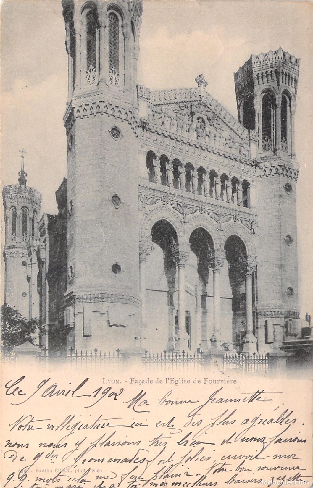 Postales: Tarjeta Postal de la Fachada de la Iglesia de Fourvi&egrave;re en Lyon