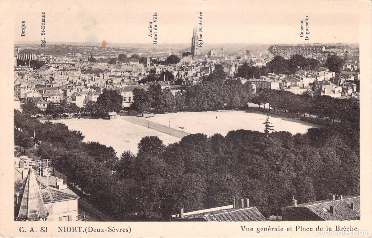 Postkarten: Postal Vista General y Place de la Br&egrave;che en Niort, Francia