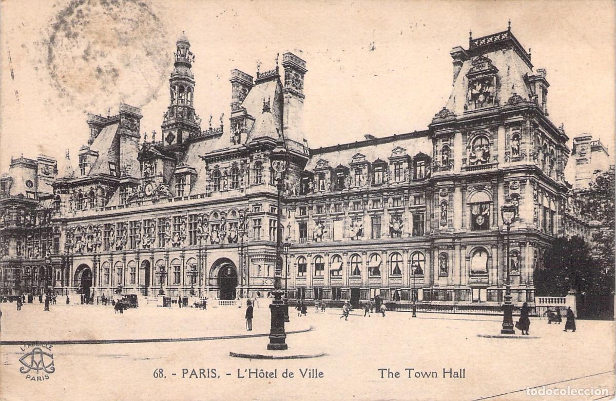 Postkarten: Postal de Par&iacute;s L'H&ocirc;tel de Ville Ayuntamiento Hist&oacute;rico de Francia