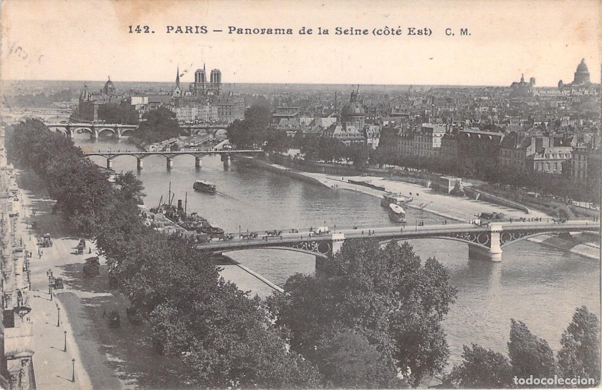 Cartes Postales: Postal Panorama del R&iacute;o Sena en Par&iacute;s con Notre-Dame al fondo