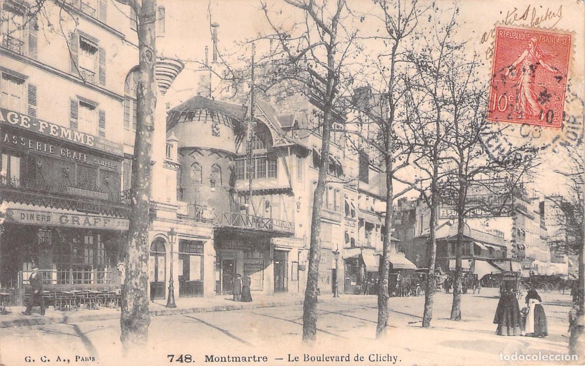 Cartes Postales: Postal de Par&iacute;s: Montmartre y Boulevard de Clichy