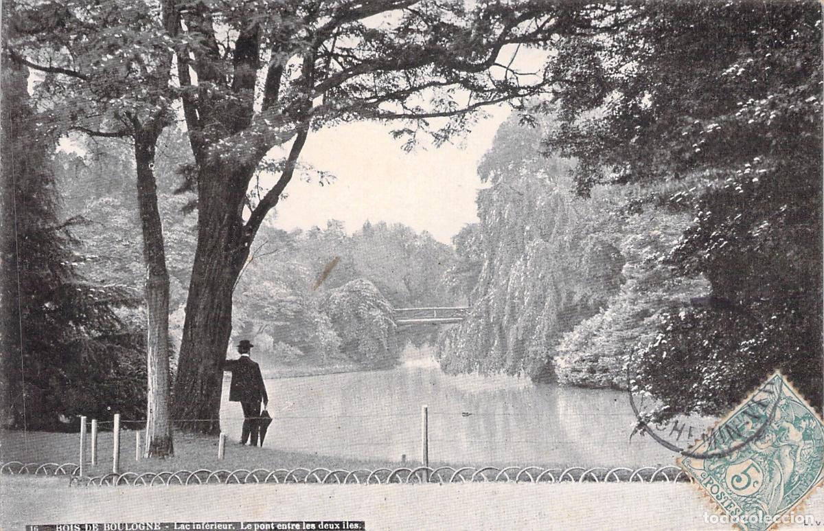 Postales: Postal de Bois de Boulogne en Par&iacute;s con Lac Inf&eacute;rieur