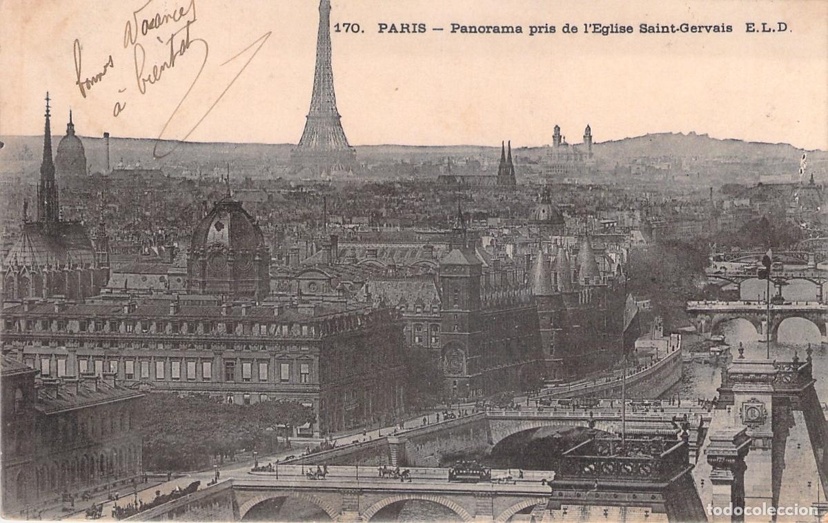 Postales: Postal Panorama de Par&iacute;s desde la Iglesia de Saint-Gervais