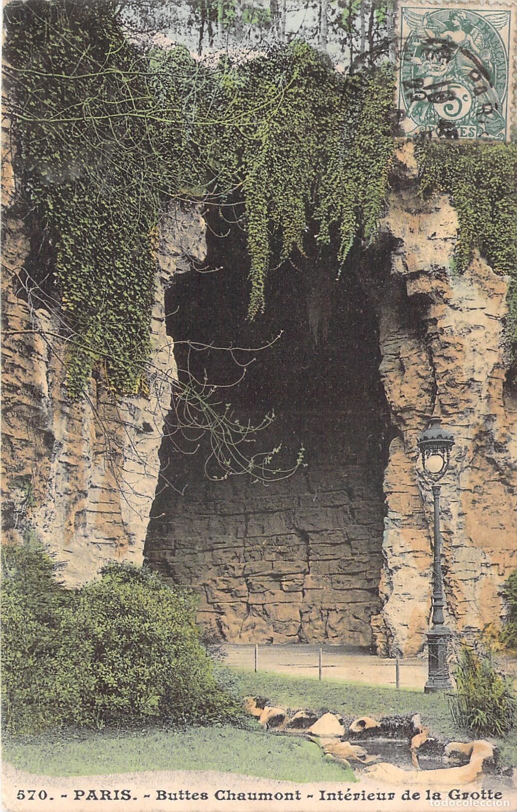 Postales: Postal de Par&iacute;s, Parque des Buttes-Chaumont, Interior de la Gruta
