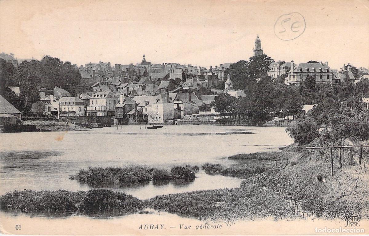 Postales: Postal de la Vista General de Auray, Breta&ntilde;a