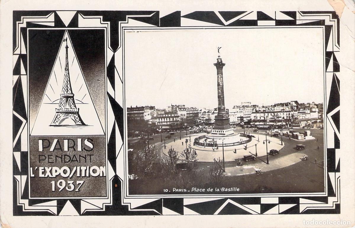 Postales: Postal de Par&iacute;s Place de la Bastille Exposici&oacute;n Internacional