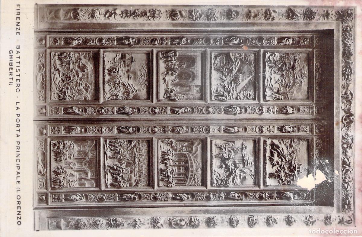 Postales: Postal de la Puerta Principal del Baptisterio de Florencia por Lorenzo Ghiberti
